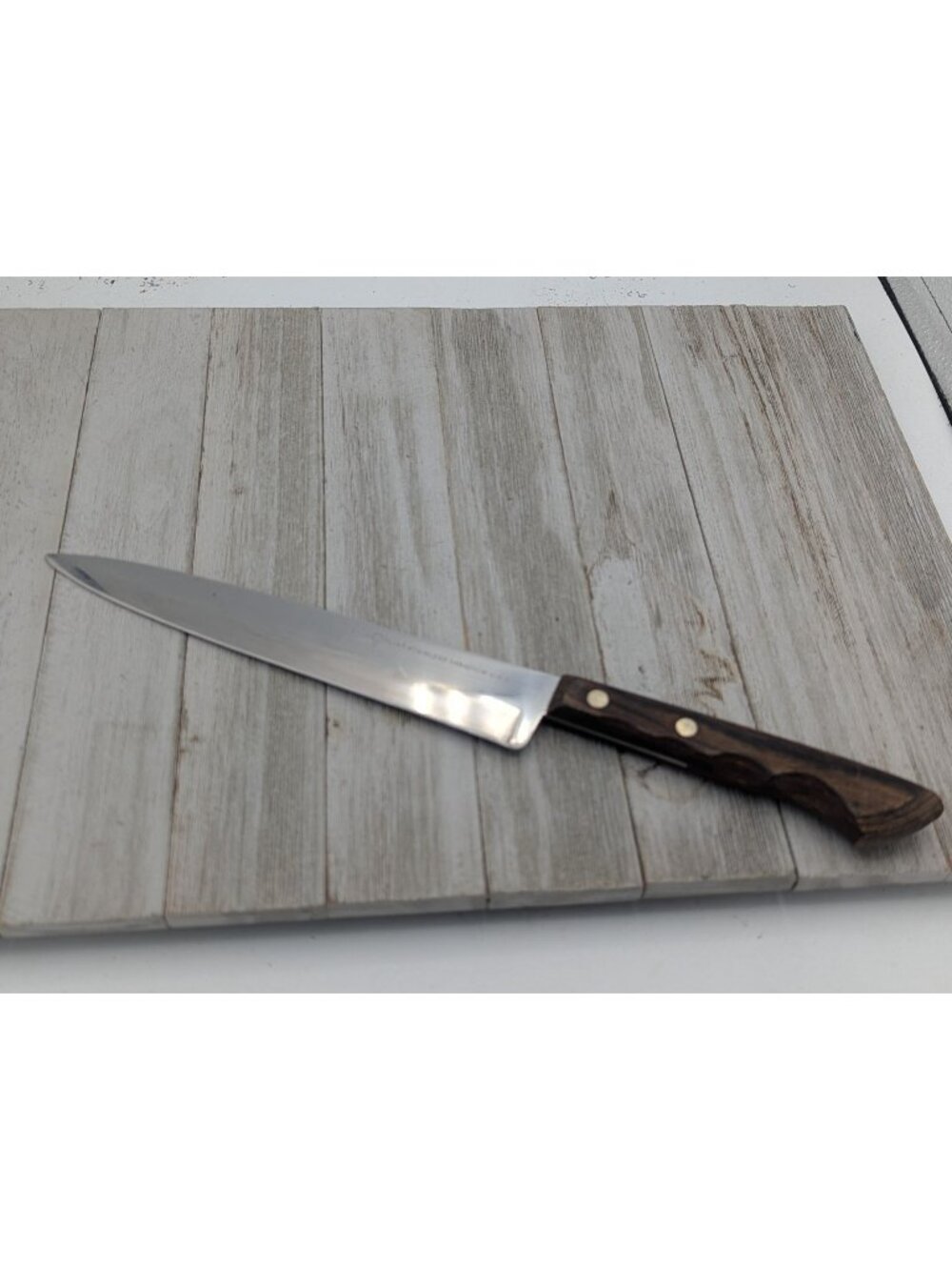 Ekco Flint Stainless Vanadium Kitchen Chef Knife 8" Blade 13 1/4" Total USA